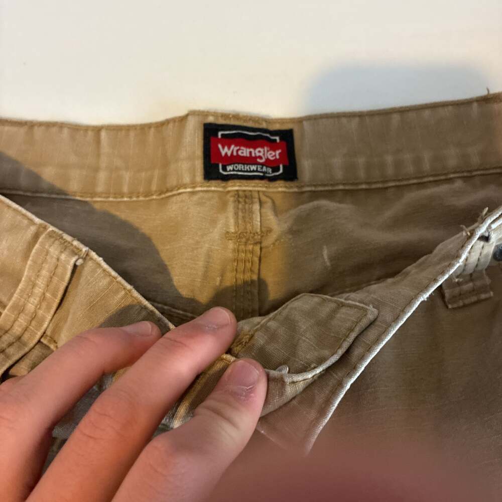 Wrangler Riggs Workwear Mens 40x30 Tan Cotton Straight Rugged Workwear Pants